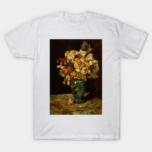 Flowers in a Blue Vase by Adolphe Monticelli T-Shirt